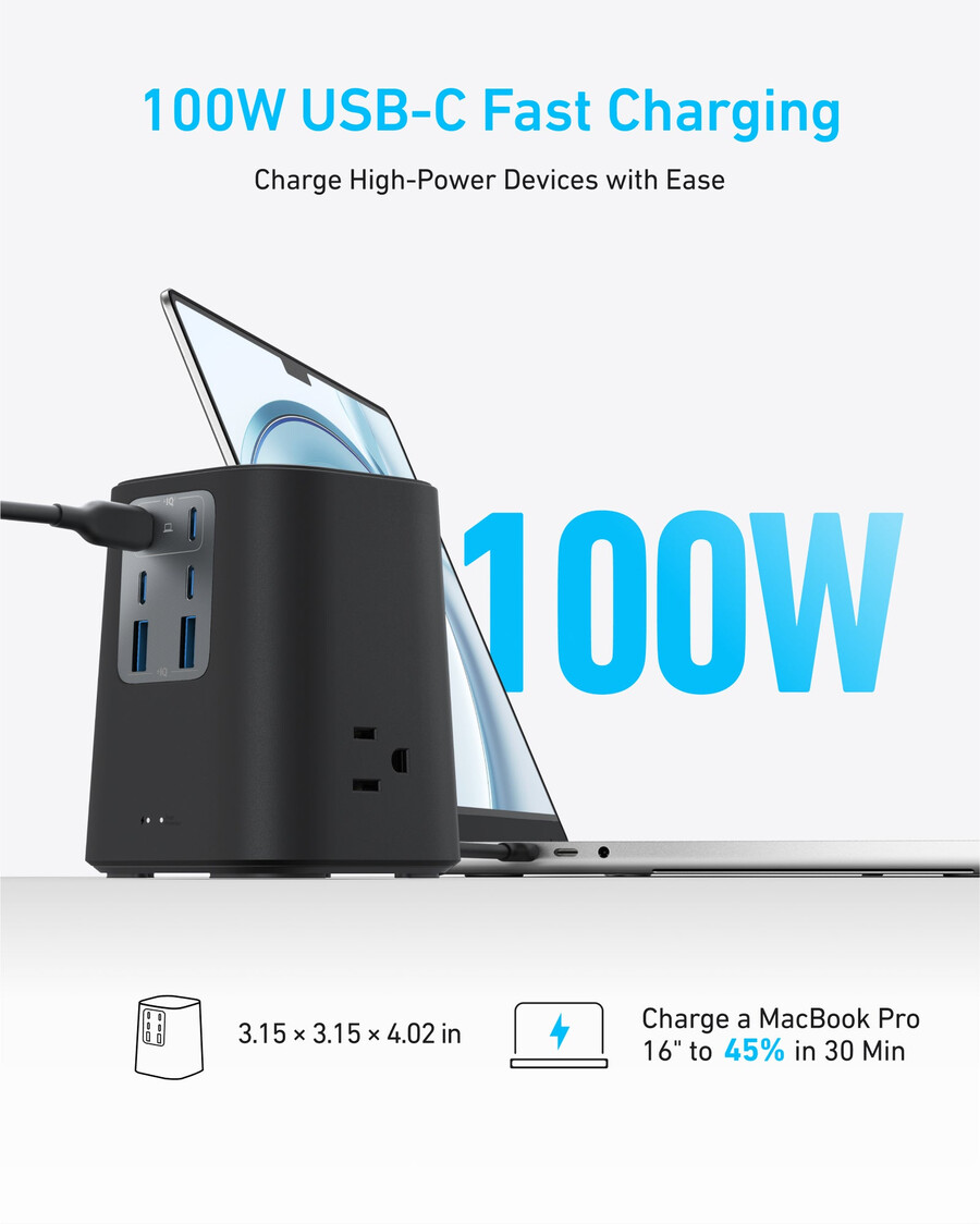 anker ladestasjon 9-i-1 100w