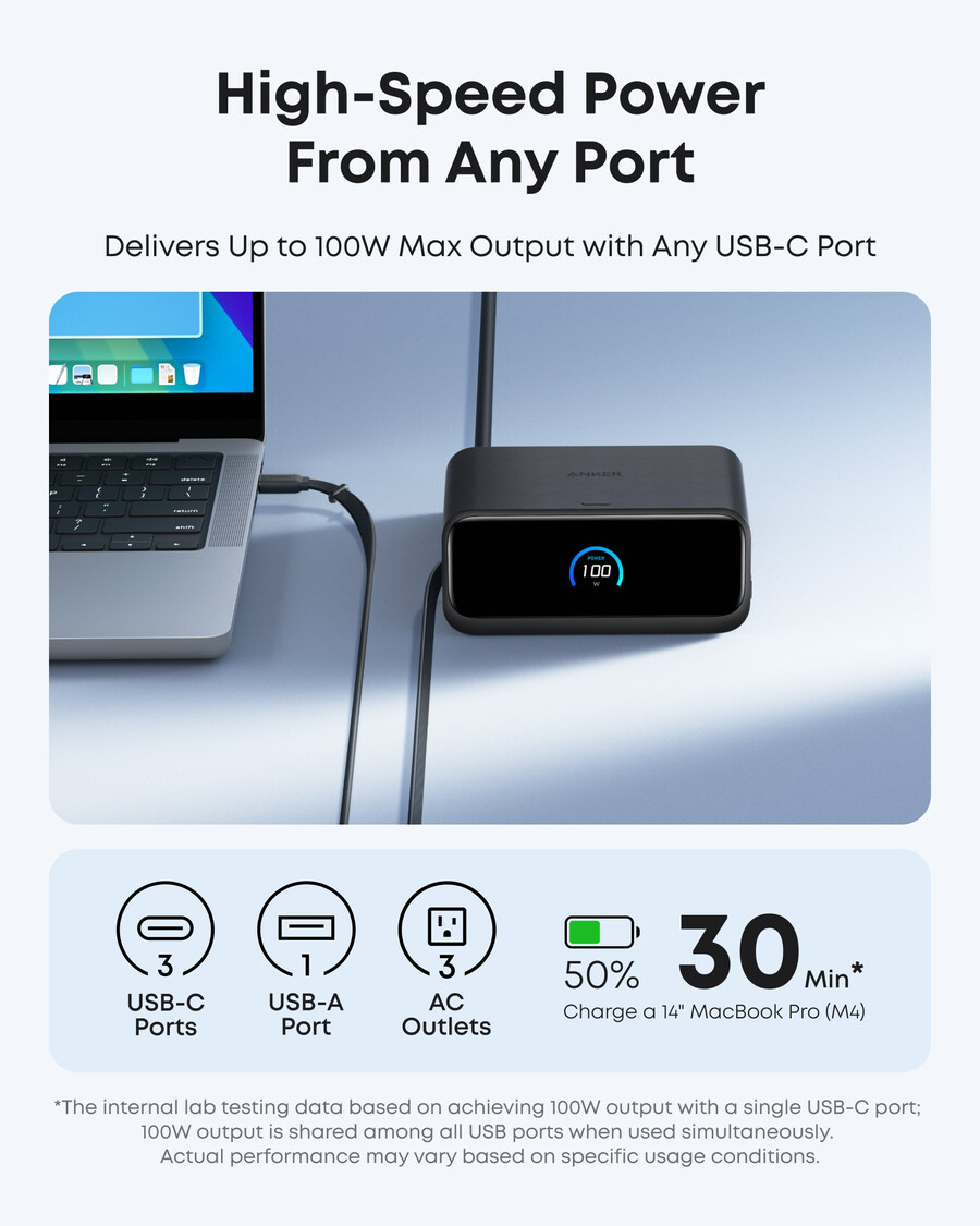 anker nano ladestasjon 7-i-1 100w