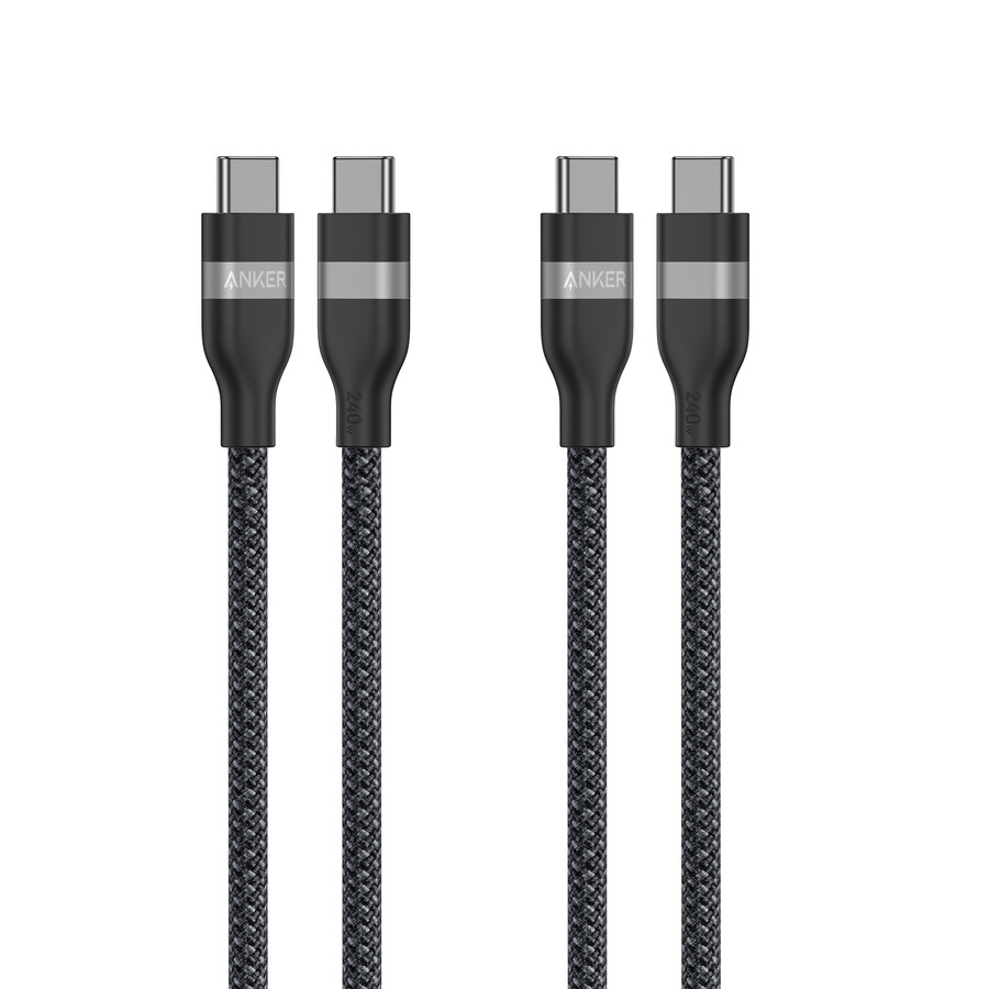 anker usb-c til usb-c-kabel 09 m 18 m 240 w resirkulert flettet 2-pakning