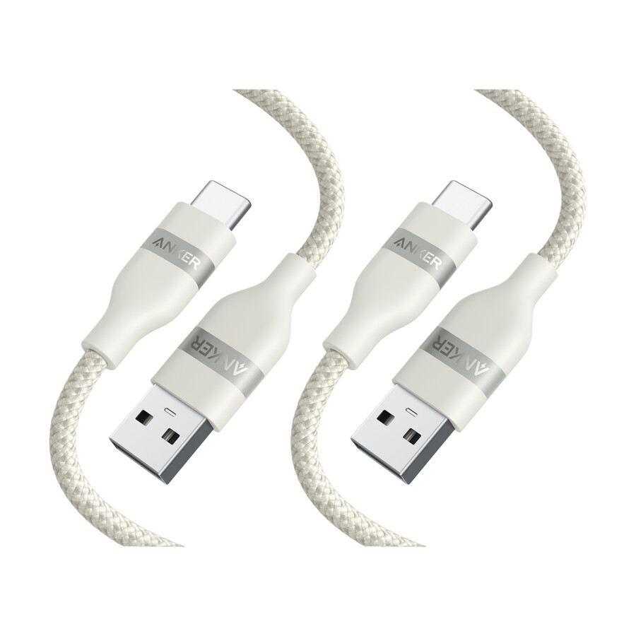 anker usb-a til usb-c-kabel 90 cm resirkulert flettet 2-pakning