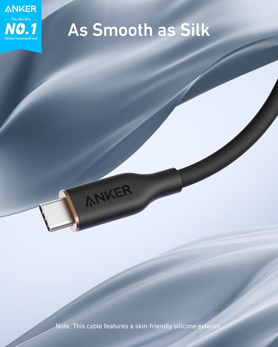 anker 643 usb-c til usb-c-kabel flow silikon