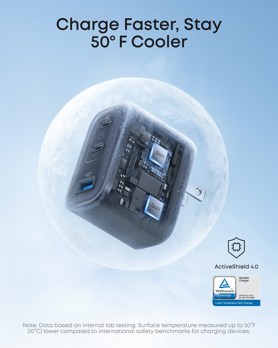 anker nano-lader 70 w 3 porter – 2-pakning