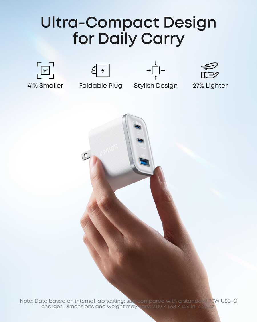 anker nano-lader 70 w 3 porter – 2-pakning