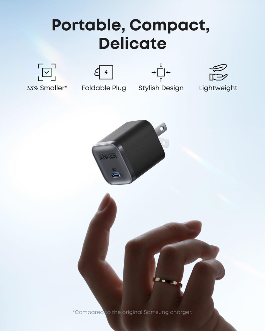 anker nano-lader 45 w med usb-c til usb-c-kabel 2-pakning
