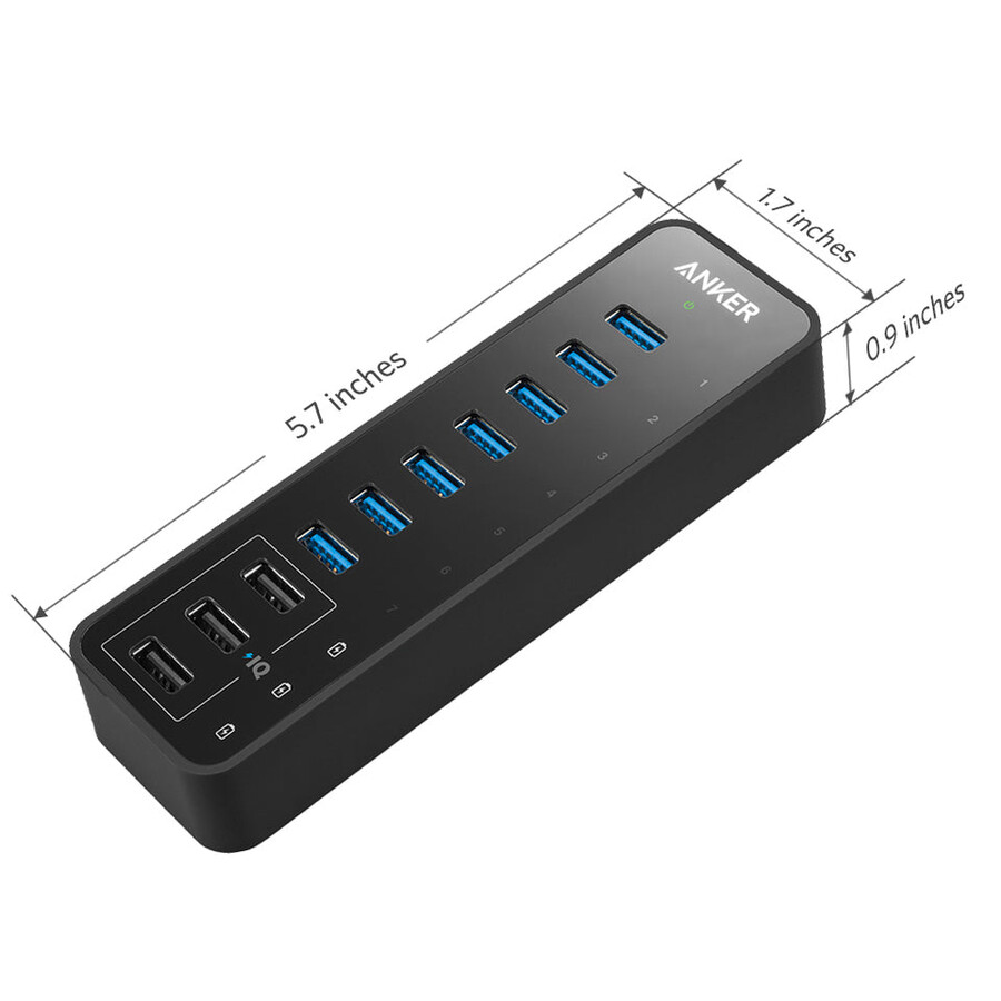 anker 60w 10-porters usb 3.0-datahub