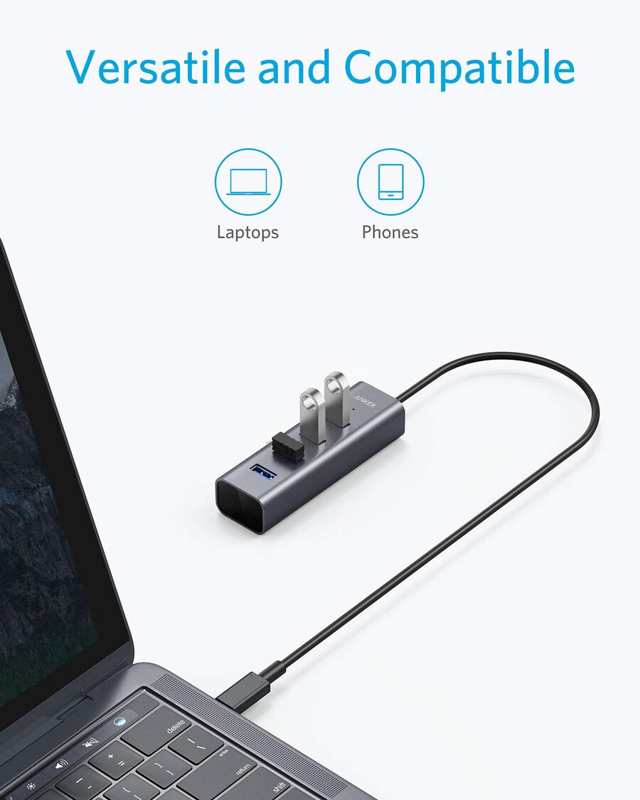 usb-c til 4-porters usb 3.0-hub