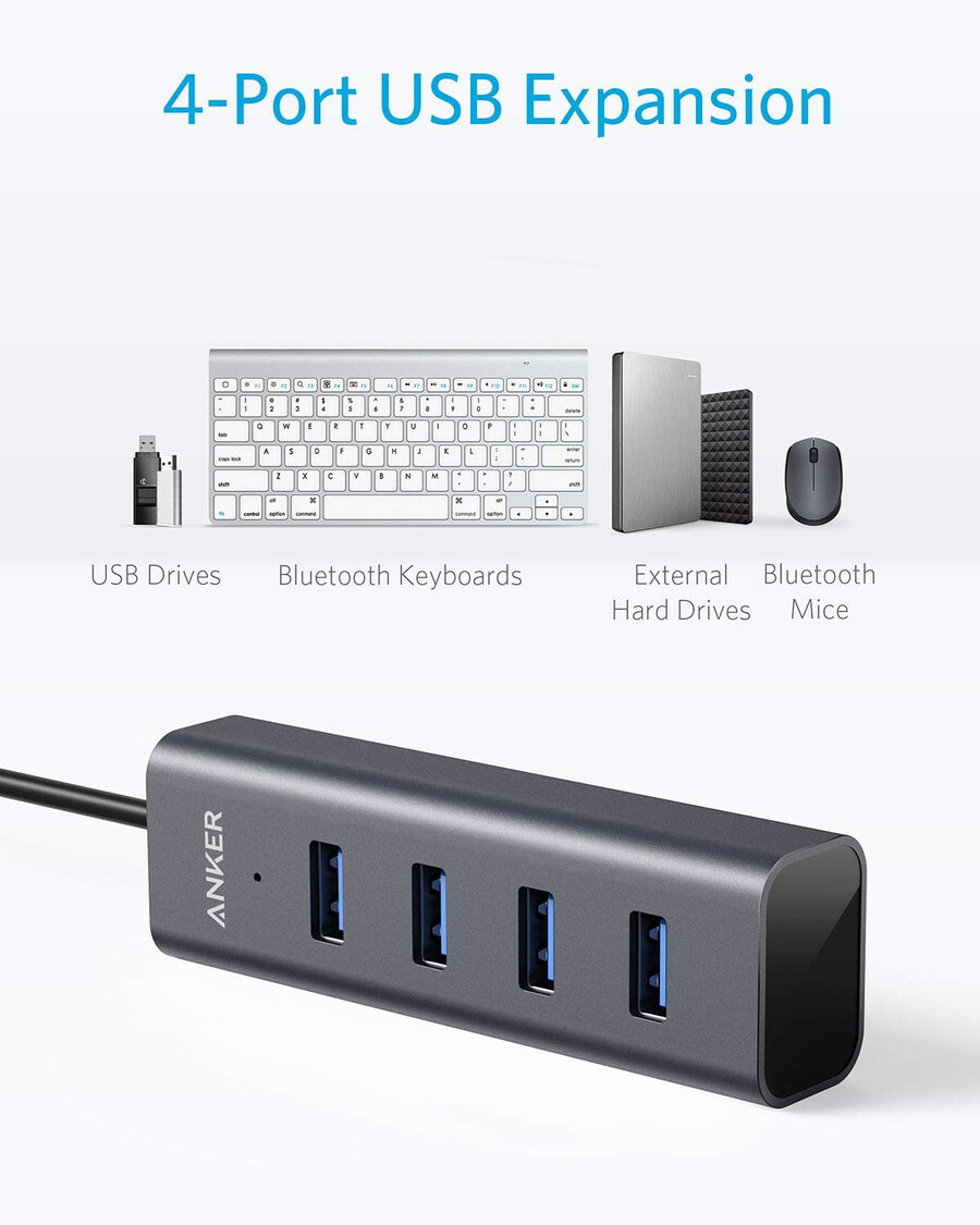 usb-c til 4-porters usb 3.0-hub