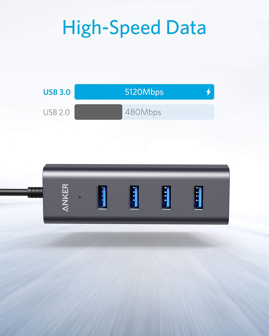 usb-c til 4-porters usb 3.0-hub