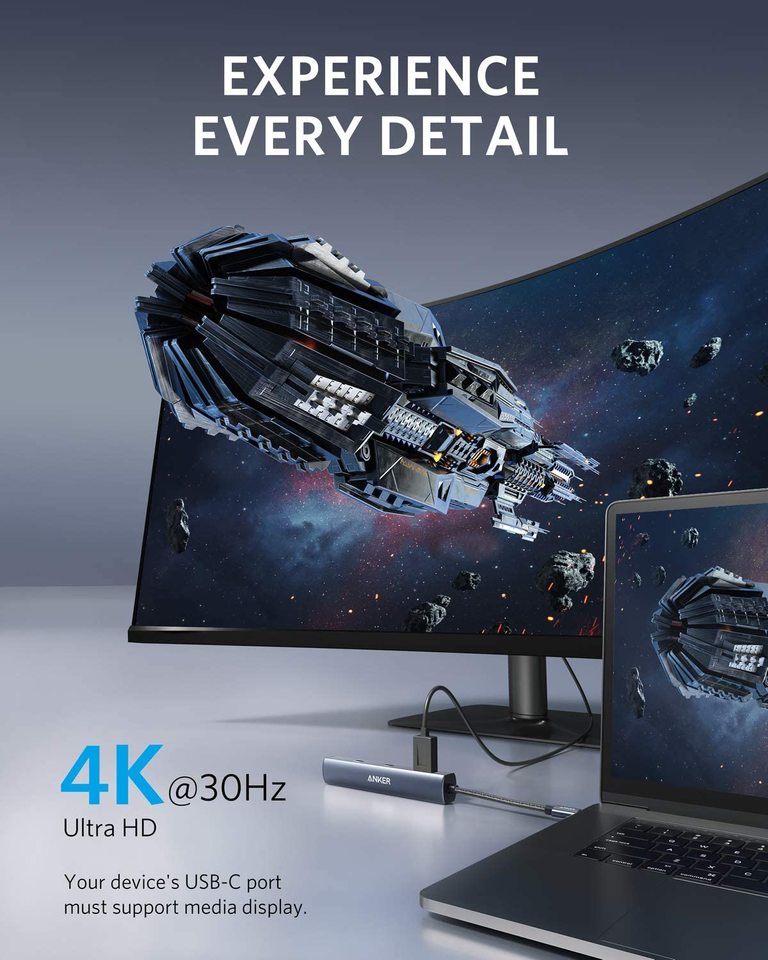 anker 543 usb-c-hub 6-i-1 slank