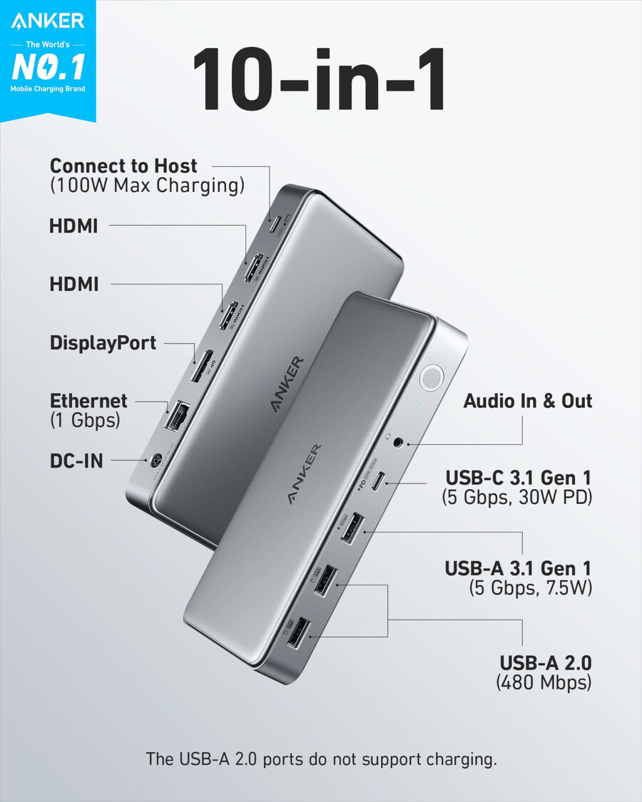 anker 563 usb-c-dokkingstasjon 10-i-1
