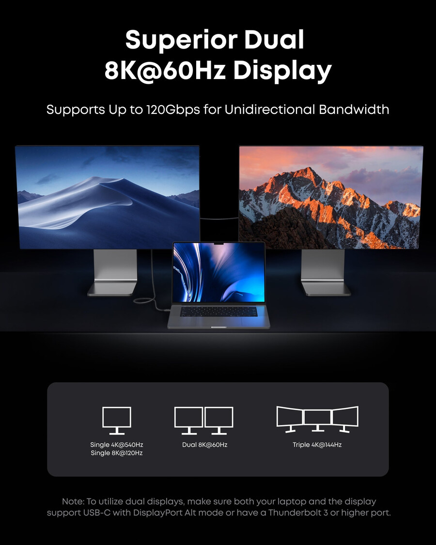 anker prime tb5 dokkingstasjon 14-i-1 140w 8k thunderbolt 5