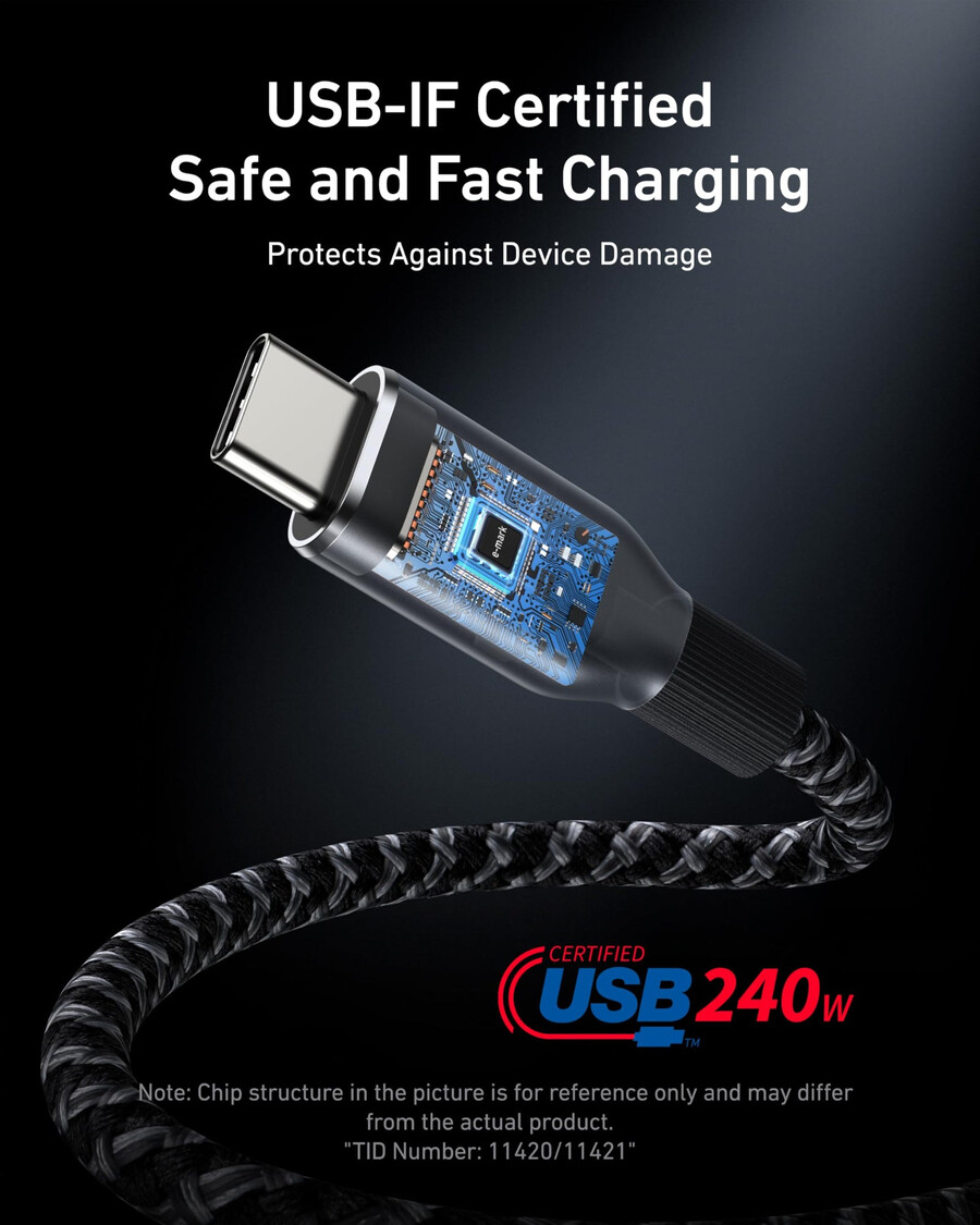 anker prime ladestasjon med 240w usb-c til usb-c-kabel