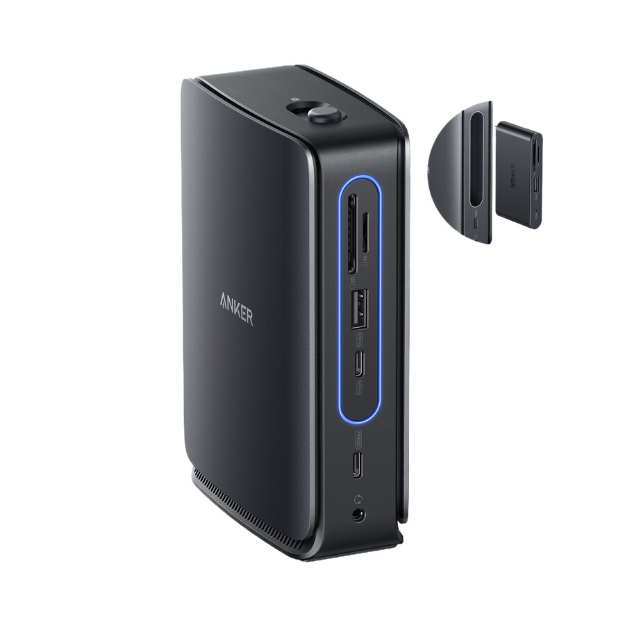 anker nano-dokkingstasjon 13-i-1 trippel skjerm innebygd avtakbar hub