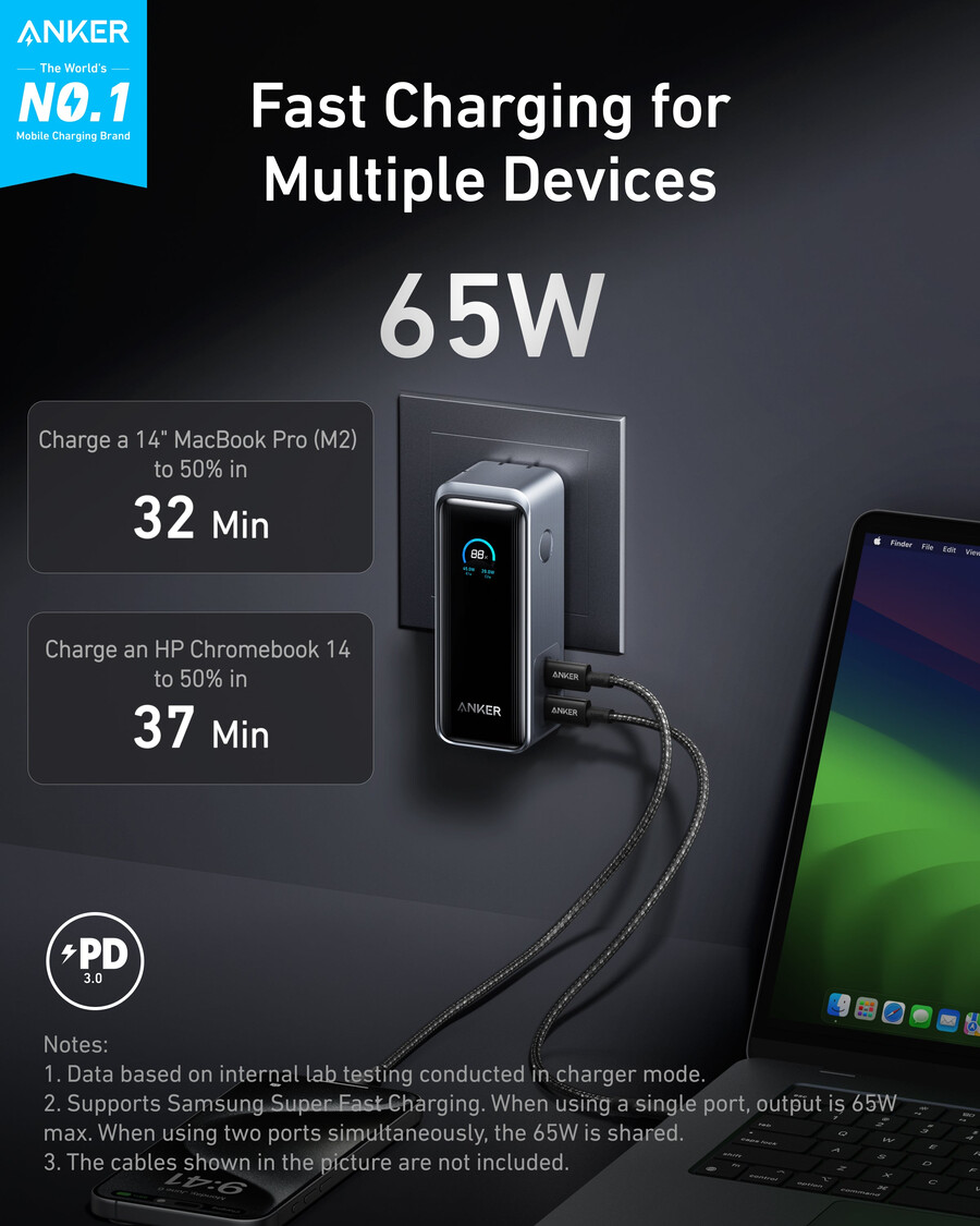 anker prime power bank 96k 65w fusion