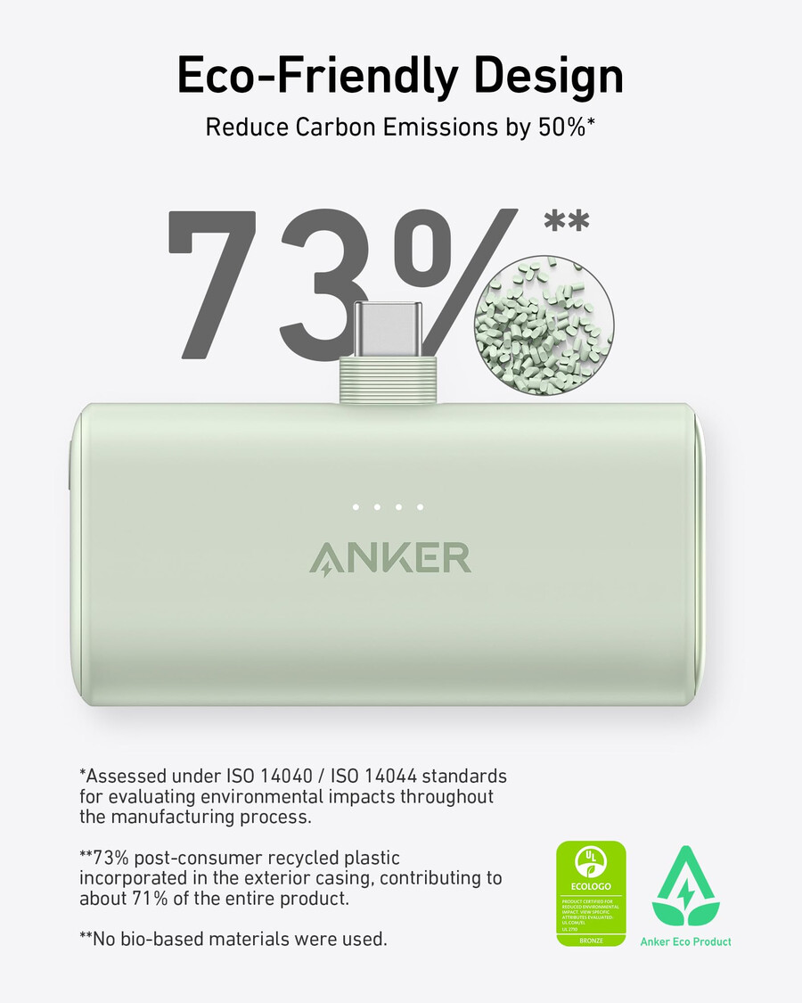 anker nano power bank 225 w innebygd usb-c-kontakt