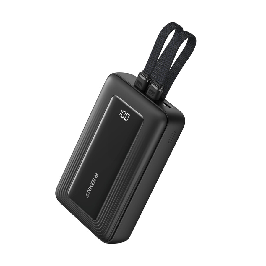 anker zolo power bank 20k innebygd usb-c og lightning-kabel