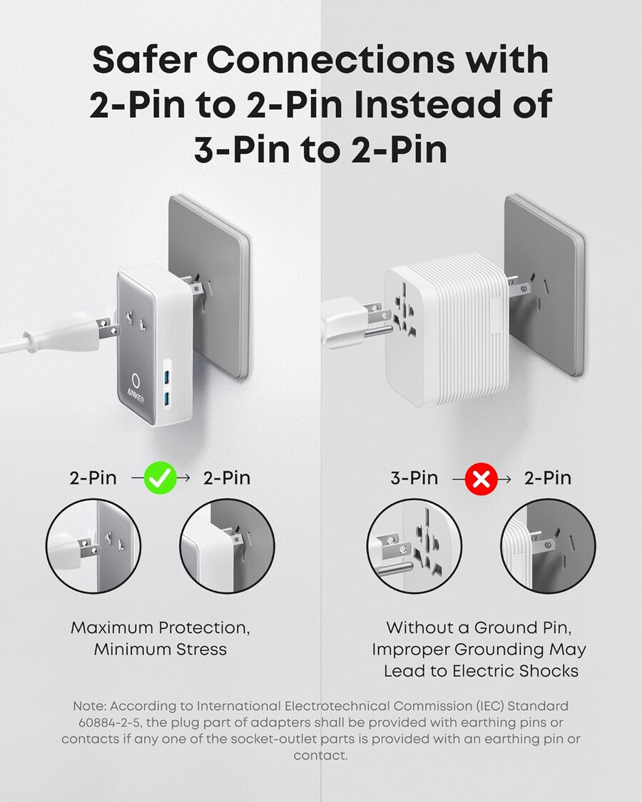 anker maggo trådløs ladestasjon sammenleggbar 3-i-1 og anker nano reiseadapter 5-i-1 20w 1-pakning