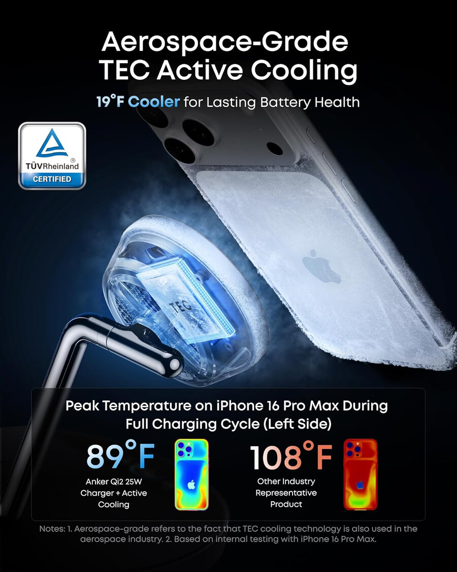 anker prime trådløs ladestasjon 3-i-1 maggo aircool dokkstativ
